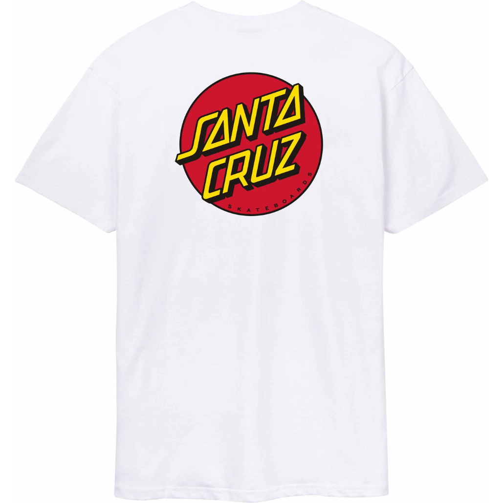 2026 Santa Cruz Mens Classic Dot Chest T-Shirt SCA-TEE-13915 - White